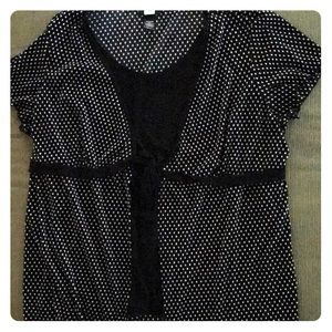 Casual or dressy polka dot blouse